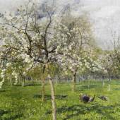  Marie Egner,  „Blühende Bäume mit Truthühnern“ taxiert mit 40.000-80.000 Euro. 