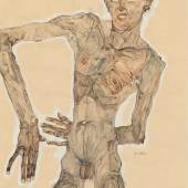Egon Schiele | Mädchenakt mit verschränkten Armen, 1910 | ALBERTINA, Wien 