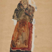 Egon Schiele, Stehendes Mädchen, das Gesicht mit beiden Händen bedeckend, 191