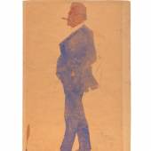 Egon Schiele (Tulln 1890 –1918 Wien), Leopold Czihaczek nach links schauend, 1908, Aquarell, Bleistift auf Papier, 17,1 x 12,2 cm, W&K- Wienerroither & Kohlbacher, Wien