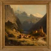 PAUL VON FRANKEN, Eine Karavane im Kaukasus, im Hintergrund das Atlasgebirge Öl auf Leinwand, 81 x 82 cm, Erlös 15.000,- €