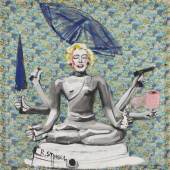 Elke Silvia Krystufek, Another Buddha (1995), Acryl auf Stoff, 140 x 140 cm
