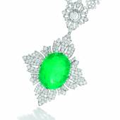 Emerald and diamond pendant necklace, Simon Rudle, 1990 (est. £40,000 - 60,000)