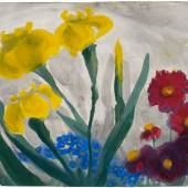 Emil Nolde Iris-Blüten und Astern Aquarell auf Japan 35 x 47cm Schätzpreis: 50.000-70.000 Euro