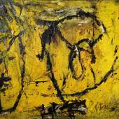 Emil Schumacher, Helios II, 1992, Öl und Lack auf Leinwand, 80 x 100 cm. Courtesy Galerie Maulberger 