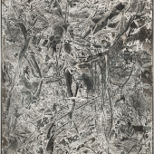 Emilio Vedova, Venezia muore IV, 1992. Acrylfarbe, Nitrofarbe und Pastell auf Leinwand. 226 x 176 cm (88,98 x 69,29 in).