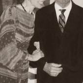 Heinrich und Ernestine Tahedl bei der Eröffnung der Ausstellung "Tafelbilder" von Heinrich Tahedl auf der Schallaburg 1982, Kurator: Dr. Wolfgang Hilger