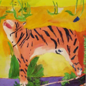 Livia Drusilla Wytzander, "Tiger", 2021, 50 x 40 cm, Öl auf Leinen