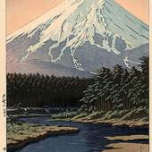 Hasui: Der schneebedeckte Berg Fuji 