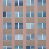 Fabian Patzak, Pink Facade Blue Windows, 2016, Öl auf Leinwand, 60x80cm