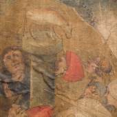  Thomas von Villach, Fastentuch-Fragment, um 1470/80 Detail: Anbetung des goldenen Kalbs Malerei auf Leinwand 108 x 171 cm Belvedere, Wien, © Abegg-Stiftung, CH-3132 Riggisberg, 2013; (Foto: Christoph von Viràg)