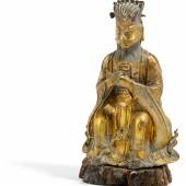 Figur des Kaisers der Unterwelt Diguan Dadi  China | 17. Jahrhundert | Bronze mit Feuervergoldung | Höhe 39cm  Taxe: 18.000 - 25.000 Euro