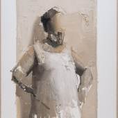 Alfio Giurato, figura 2017, Öl auf Papier auf Leinwand, 100 x 70 cm