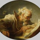 JEAN-HONORÉ FRAGONARD (1732– 1806) Der Philosoph, um 1764 Öl auf Leinwand, 59 x 72,2 cm (oval) © Hamburger Kunsthalle / bpk Foto: Elke Walford