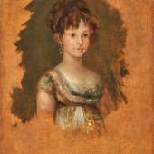  Francisco José de Goya y Lucientes (1746–1828), Halbfigurige Porträtskizze der Infantin María Isabel (1789–1848), der späteren Königin beider Sizilien, für das Gruppenporträt der Familie Carlos IV., 71,8 x 59,1 cm, erzielter Preis € 712.500