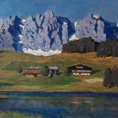 Alfons Walde (1891 – 1958) „Schwarzsee bei Kitzbühel" Öl auf Karton, 47,8 x 68,2 cm, signiert, verso Atelieretikett, 1933 Foto: © Kunsthandel  Freller