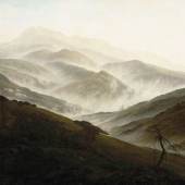 Caspar David Friedrich, Riesengebirgslandschaft mit aufsteigendem Nebel, um 1819/20  © Bayerische Staatsgemäldesammlungen, Neue Pinakothek München 