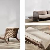 From left to right clockwise: Gleda Two Seater Sofa; Muse Sofa in Oak; Gleda Two Seater Sofa