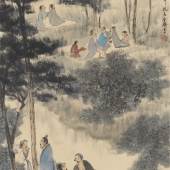 Lb.-Nr. 351 173 Fu Baoshi (1904-1965) Die Neun Alten von Xiangshan. Datiert: 1956 Tusche und Farben auf Papier, 89 x 44.5 cm Schätzpreis: € 100.000 – 150.000,-