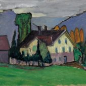 Gabriele Münter "Bauernhaus bei Regen" 1914 Öl auf Malkarton 33 x 41cm Ergebnis: 382.500 Euro 