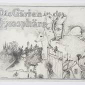 Günter Brus, Die Gärten in der Exosphäre, 1977  Bleistift und Tempera auf Papier, 96teilig, je 30 x 44 cm, Privatbesitz