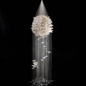 Galerie Studer Tsuyu Bridwell - Sentocho - 2020, Origami, Mulberry fiber paper and nylon threads- 80 x 80 x 400 cm 
