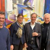 v.l.n.r.: Künstler Florian Flausch, Galeristen-Ehepaar Jutta Bengelsträter-Ewest und Werner Ewest, FU-Vorstand Georg Rotthege (c) Jörg Schwarz