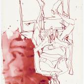 Georg Baselitz Photo: Jochen Littkemann Ohne Titel, 2021 Red ink on paper 66,2 x 50,1 cm (26,06 x 19,72 in) (GB 2560)
