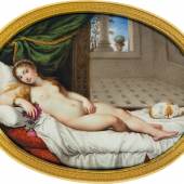 Bildtitel: "Venus von Urbino", Emailminiatur nach Tizian, um 1800, Sammlung Dr. Löer, Neues Schloss Bayreuth