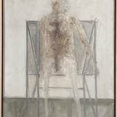 Sitzende Person Gerhard Richter, Sitzende, Oktober 1961 Öl auf Hartfaserplatte, 70×50 cm, Privatsammlung, Norddeutschland  © Gerhard Richter 2020 (10042020), Foto: Estel/Klut SKD