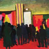 Robert Hammerstiel (1933 – 2020), "Eröffnung 2006 im Leopold-Museum" Acryl auf Leinwand 80 x 100 cm, 2019 Bei Galerie Gerlich Foto: © Robert F. Hammerstiel