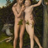 Adam & Eva (Der Sündenfall) (1.0 MB) Lucas Cranach d. Ä. (1472 Kronach – 1553 Weimar) Wittenberg, nach 1537 53,3 cm x 37,1 cm © KHM mit MVK und ÖTM