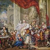 Johann Georg Platzer (1704 - 1761) Konzert im Palast, Öl/Kupfer, 65,3 x 92,4 cm Schätzwert € 120.000 - 150.000 Auktion 15. Oktober 2013 