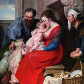  	Peter Paul Rubens (1577 - 1640) Werkstatt, Die Heilige Familie mit der Hl. Anna und dem Johannesknaben, Öl/Leinwand, 221 x 152 cm erzielter Preis € 503.030 Auktion 9. 4. 2014 