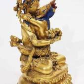 Gottheit Chakrasamvara, Tibet ca. 19. Jahrhundert. Bronze, feuer vergoldet Mindestpreis:	1.490 EUR