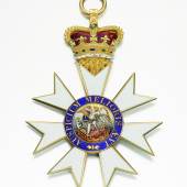Great Britain, The Most Distinguished Order of Saint Michael and Saint George, a fine early Sash Badge by John Northam, 1817, in gold and enamels, with embellished red- enamelled crown suspension Estimate £25,000-35,000
