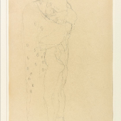 Gustav Klimt (1862 - 1918 Wien), "Sich umarmendes Paar", ca. 1907 - 1908, Bleistift auf Papier, 54,7 x 37,1 cm © Galerie Sylvia Kovacek