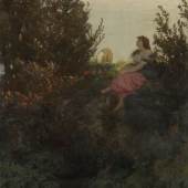 EINE HIRTIN  Arnold Böcklin (1827-1901) Eine Hirtin 1864 Öl auf Leinwand 62,0 x 52,8 cm © Bayerische Staatsgemäldesammlungen München – Sammlung Schack