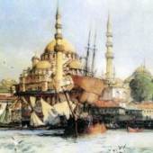 Konstantinopel. Moschee Yeni Jami und Hagia Sophia

John F. Lewis, Lithographie (nach einem Gemälde von Coke Smith), 1835, Privatbesitz, Graz