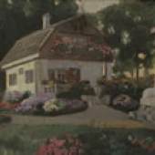 Gemälde Gasteiger- Haus mit Blumengarten (Öl auf Malpappe) © Bayerische Schlösserverwaltung