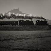 Dampfloks vor der Burg Hohenzollern bei Hechingen, 1974: Foto: Thomas Pflaum