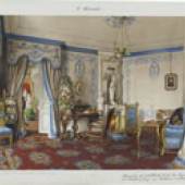 Franz Heinrich Ankleidezimmer der Königin Olga im Neuen Schloss Stuttgart, um 1870 Aquarell und Deckweiß über Bleistift 28,1 x 37,4 cm
Staatsgalerie Stuttgart