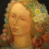 Viktor Planckh (Opava 1904 - 1941 Athen)  „Blumenmädchen Flora“  Öl auf Leinwand, 1928  40 cm x 33 cm  Galerie Heinze