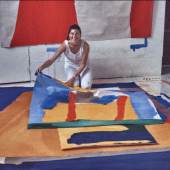 Helen Frankenthaler at her Provincetown studio, 1968. Photo: Alexander Liberman/Getty Research Institute, Los Angeles (2000.R.19).