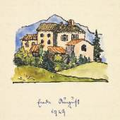 Hermann Hesse Zwölf Gedichte. Manuskript mit Aquarellen, 1932 14 Doppelblätter (Büttenpapier  20 x 15,5 cm Schätzung: € 12.000