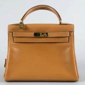 Hermès-Vintage-Handtasche Kelly bag 28 Cognacfarbenes Boxcalf-Leder. Aufrufpreis:	1.800 EUR
