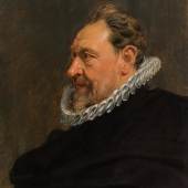 Peter Paul Rubens Umkreis Bildnis eines Herren in schwarzem Gewand und weißem Kragen Öl auf Holz 62,5 x 49 cm,  Startgebot: €25,000 Schätzp. €25,000 - €50,000   Verkauft €90,000 