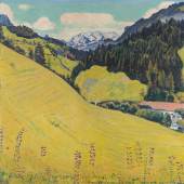 Ferdinand Hodler, Das Kiental mit Blümlisalp, 1902 Öl auf Leinwand, 84,5 x 85 cm Kunstmuseum St. Gallen, Deposi- tum der Gottfried Keller-Stiftung, Bundesamt für Kultur, Bern, 1940 Foto © Sebastian Stadler 2014