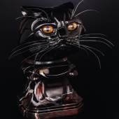 Портрет кота Владимир Илюхин 1995 Яшма, сердолик, обсидиан, лабрадорит, серебро 11,8 х 10,4 х 7,8 см ©Государственный Эрмитаж 