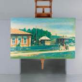 Ilya Kabakov The Painting on an Easel, 1998 Oil on canvas, wooden easel © Ilya & Emilia Kabakov Courtesy Kewenig Galerie, Berlin